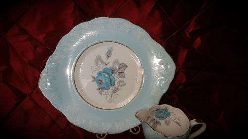 Imperial Fine Bone China -warranted 22 KT Gold Cake Plate and Creamer