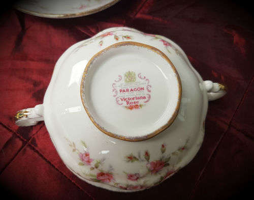 Vintage 1966- Paragon Victoriana Rose - SOUP TRIO-  fine bone china-never been used 7 Available