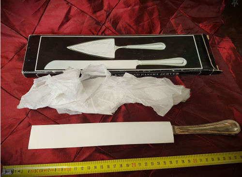 Beaded Design Cake Knife and Pastry Server - Unused still in box