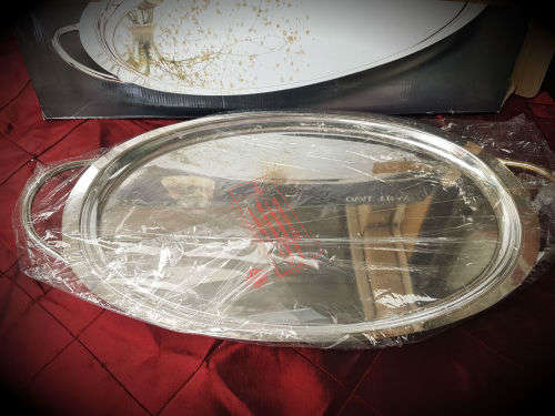 Elweco Oval Silver Plated tray 585x301mm-un-used still in packaging Housebrand-5 available