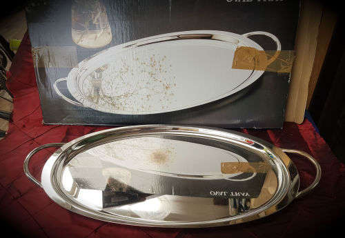 Elweco Oval Silver Plated tray 585x301mm-un-used still in packaging Housebrand-5 available