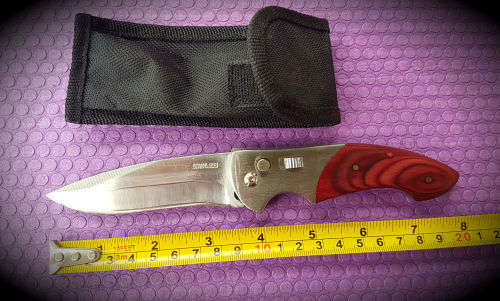 Stainless steel Folding knife with sheath
