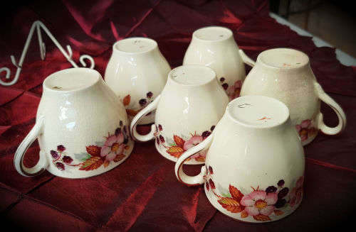 Vintage Alfred Meakin Teaset , pot, sugar bowl,creamer and 6 Duo's