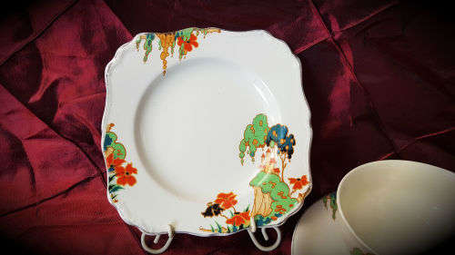 1920-1939 J&G Meakin Fairy Castles Trio made in England