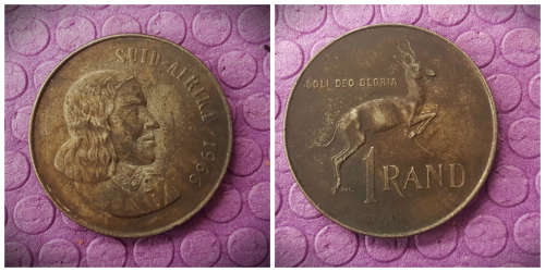 1966 South Africa Silver (.800) R1 Afrikaans Legend