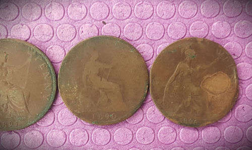 6 Circulated one pennys 1890's