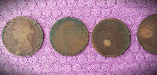 6 Circulated one pennys 1890's