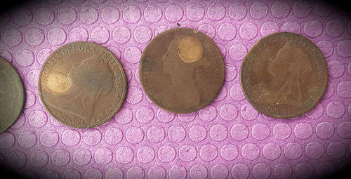 6 Circulated one pennys 1890's
