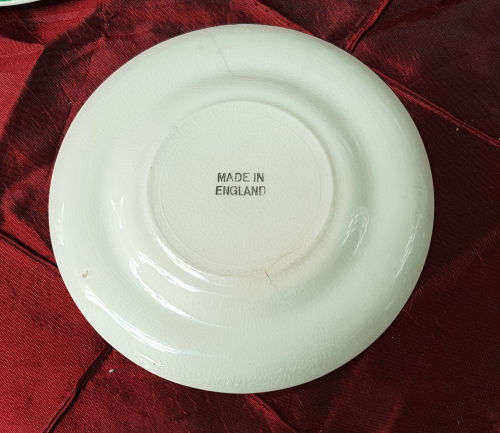 2 small Vintage Porcelain duo's and a Creamer-both Side plates with hairline Cracks
