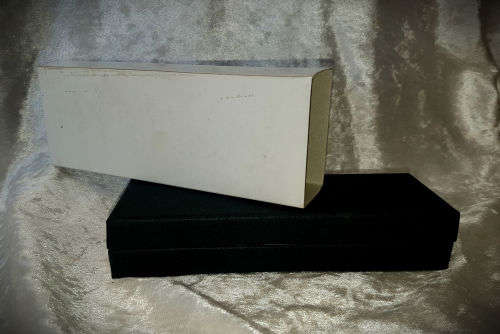 Swarovski Black Ballpoint pen with Crystal in Origanal Box.Hirsch's Logo. ink is still ok