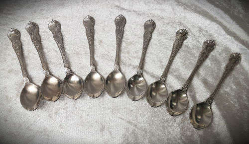 9 EPNS Sina or Gina teaspoons 116mm