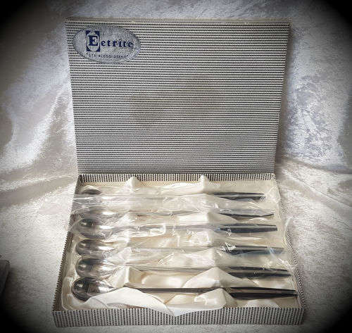 Eetrite MODERNA Stainless Steel long Spoon set 211mm-unused Boxed