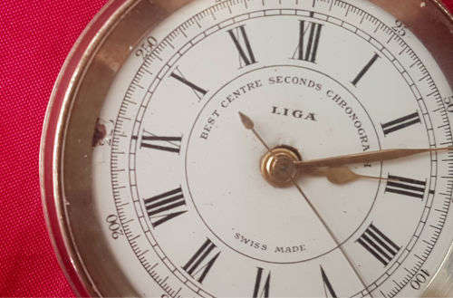 1800's Antique Swiss Made Liga Best Centre Seconds Chronograph Pocket watch- working