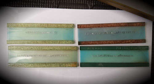 4 RARE!!! Vintage Collectible Mars Staedtler metal tin with Uno Stencils and contents (Germany)