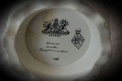 Antique 1847 Samual Alcock & Son Naomi & Her Daughters-In-Law Lavender Parian Jug-Repaired