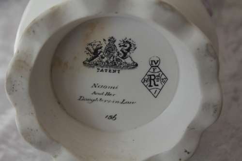 Antique 1847 Samual Alcock & Son Naomi & Her Daughters-In-Law Lavender Parian Jug-Repaired