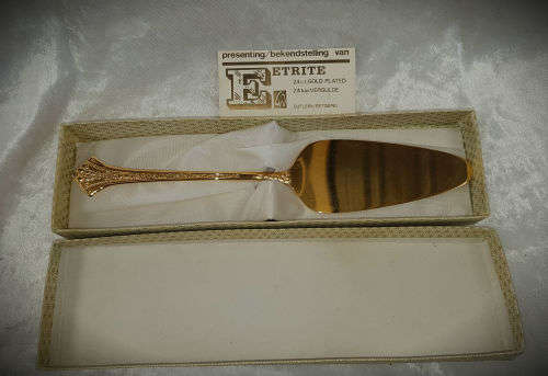 24ct Gold Plated Cake & Pie Server EETRITE FLEUR - Unused - Boxed