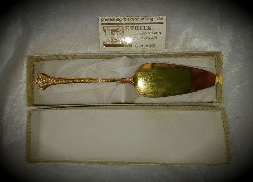 24ct Gold Plated Cake & Pie Server EETRITE FLEUR - Unused - Boxed