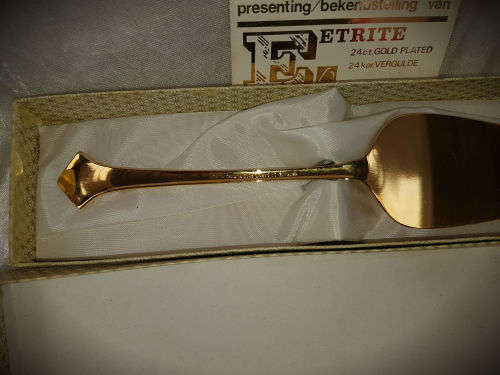 24ct Gold Plated Cake & Pie Server EETRITE FLEUR - Unused - Boxed