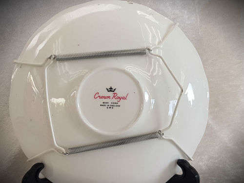 Crown Royal Saucer E469 -Bone China made in England -141mm -with wire wall Hanger