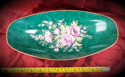 VINTAGE Hand Painted Alboth Kaiser AK Porcelain ANGELINA tray 65x288x148mm