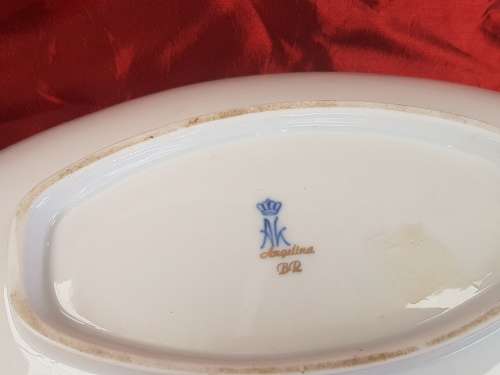 VINTAGE Hand Painted Alboth Kaiser AK Porcelain ANGELINA tray 65x288x148mm