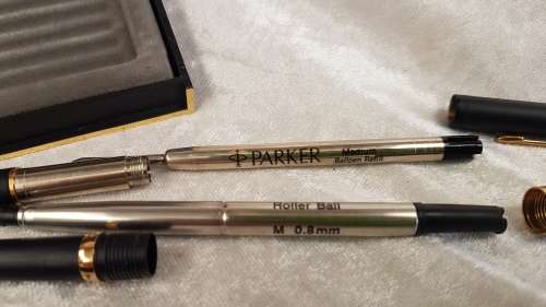 Parker rollerball and Ballpoint pen set-branded Western Star 1991-ink still ok-in case