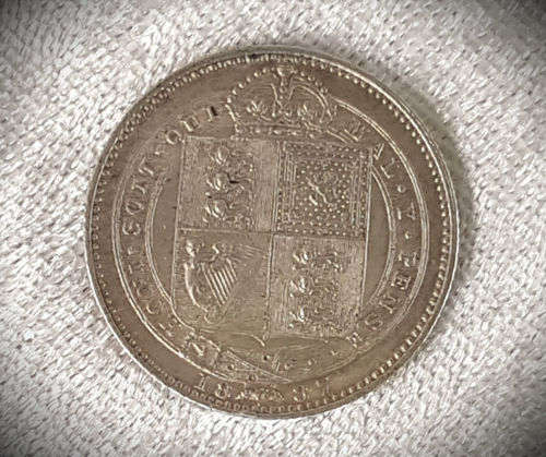 1887 United Kingdom .925 SILVER 6 Pence - Victoria 2nd portrait; 1st reverse