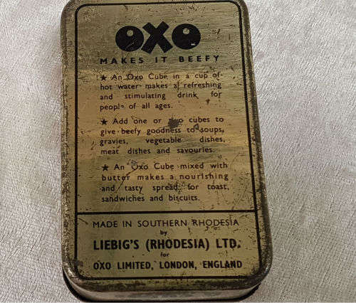 Vintage OXO Cubes Tin -Made In Southern Rhodesia