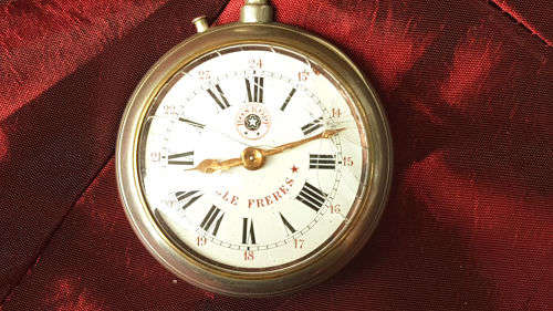 Antique Wille Freres (Roskopf)  pocket watch  ca. 1880 -working but lens cracked