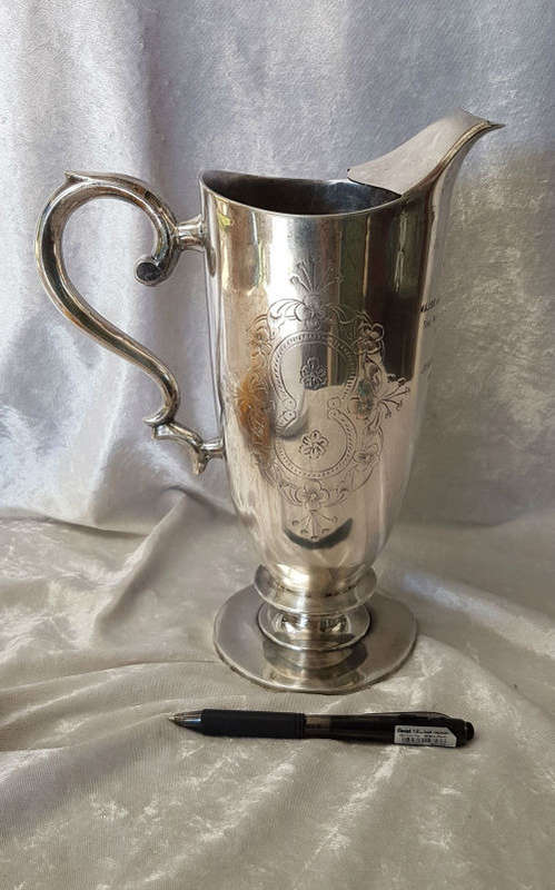 Beautiful Large Elweco EPNS Jug Trophy presented To JHB Mayor 1980- 278x220x115mm