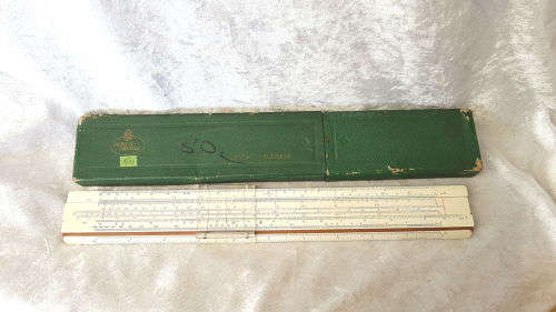 Vintage Faber-Castell 1/28 Super Business slide rule made in Germany-Plastic case with clamshell lid