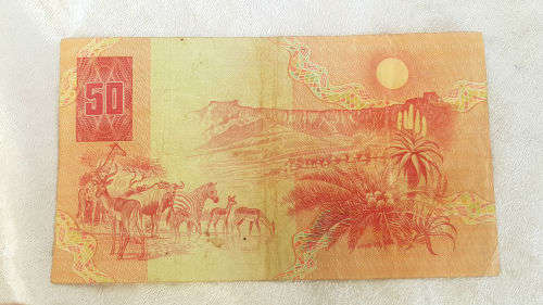 Large Vintage Reserve Bank R50 Note AFR-ENG AE5995778 E -CL Stals