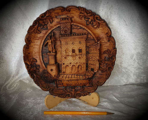 REP SAN MARINO Wall Plate -wood look but could be a resin 230x25mm