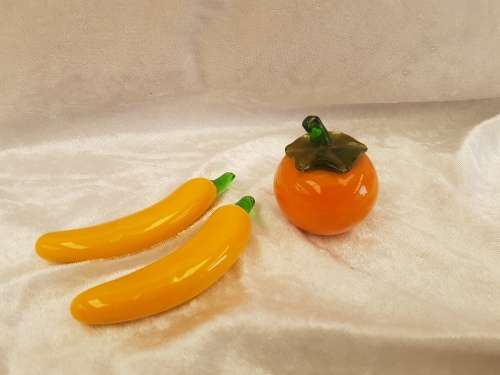3 Murano vegatables / Fruit 88x25mm and 50x45mm