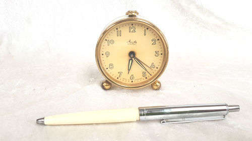 Vintage Mauthe Liliput clock - Made in Germany -Not running but alarm is working - 70x60x36mm
