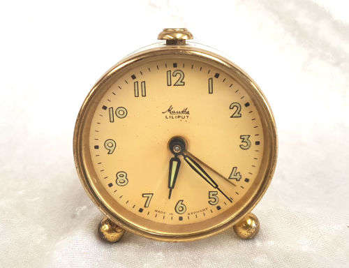 Vintage Mauthe Liliput clock - Made in Germany -Not running but alarm is working - 70x60x36mm