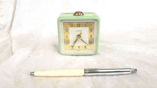 Vintage Marksman Foreign alarm clock- Made in Germany working - 75x70x40mm
