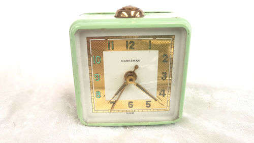 Vintage Marksman Foreign alarm clock- Made in Germany working - 75x70x40mm