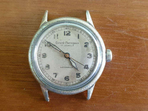Vintage Girard-Perregaux Mens Wristwatch 17 Jewels -working - No Strap- see condition of casing