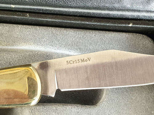 TEKUT 5Cr15MoV High performance folding Knife 155mm open still in box with Leather Sheath