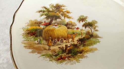 6 x 1950's Alfred Meakin "THE HAYRIDE " Pattern Dinner Plates -255mm