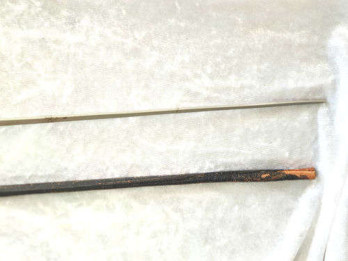 1800's Victorian Walking stick Sword with Leather Sheath - Horse Head White Metal Handle 730mm