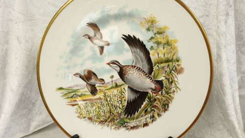 Collectable Royal Chelsea Bone China Birds of the Countryside Plate "Red Legged PARTRIDGE"  276mm