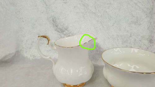 Vintage Royal Albert Val D'Or Creamer (Chipped) and Sugar pot Bone China England-