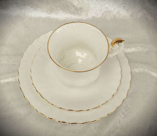Vintage Royal Albert Val D'Or Coffee Trio (Cup 67x93x75mm )Bone China England- (9 available) as new