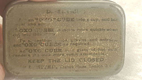 Vintage Rare Collectable OXO Cube Tin By appointment to late King George VI 1950's