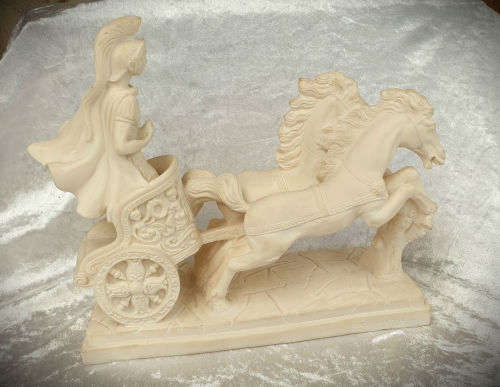 Roman Horse and Chariot -stamped A.H Arta Fina made of Resin 220x238x90mm