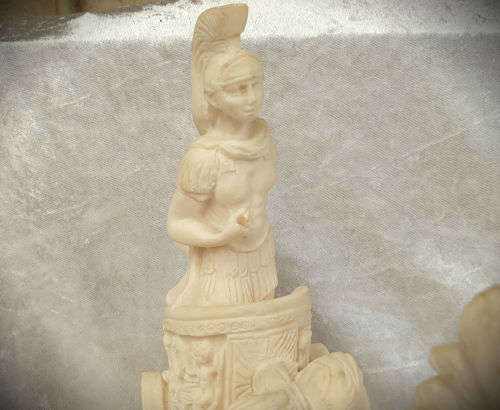 Roman Horse and Chariot -stamped A.H Arta Fina made of Resin 220x238x90mm