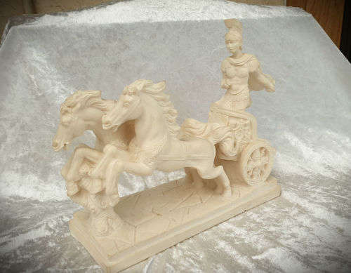 Roman Horse and Chariot -stamped A.H Arta Fina made of Resin 220x238x90mm